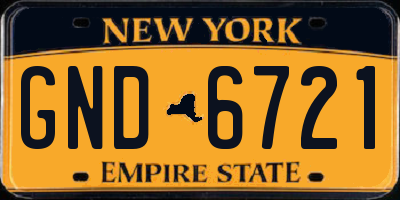 NY license plate GND6721