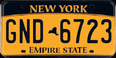 NY license plate GND6723