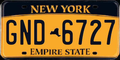 NY license plate GND6727