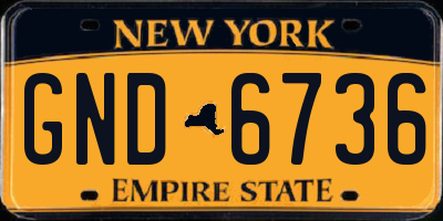NY license plate GND6736