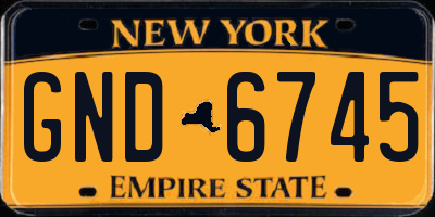 NY license plate GND6745