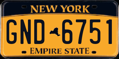 NY license plate GND6751