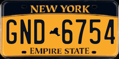 NY license plate GND6754