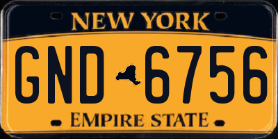 NY license plate GND6756