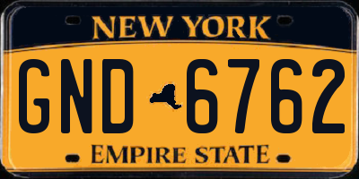 NY license plate GND6762