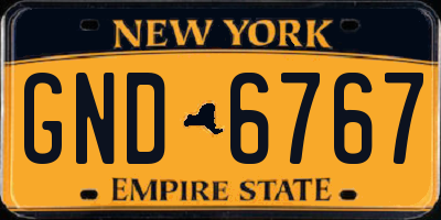 NY license plate GND6767