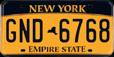 NY license plate GND6768