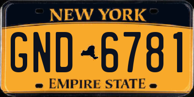 NY license plate GND6781