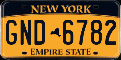 NY license plate GND6782