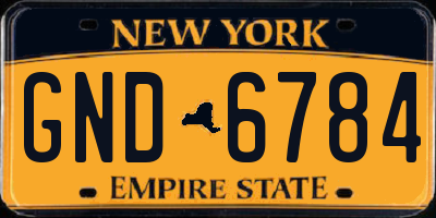 NY license plate GND6784