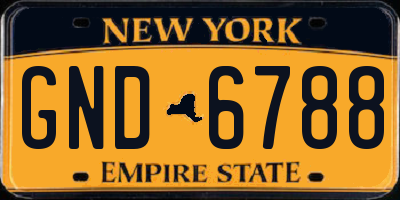 NY license plate GND6788