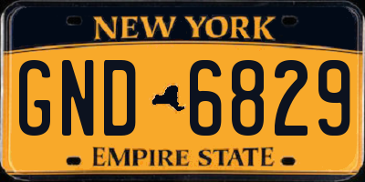 NY license plate GND6829