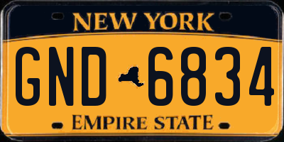 NY license plate GND6834
