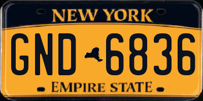 NY license plate GND6836