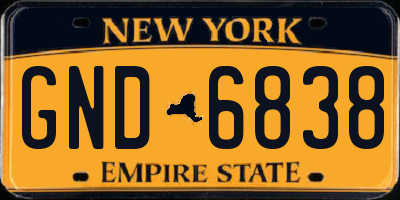 NY license plate GND6838