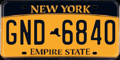 NY license plate GND6840