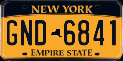 NY license plate GND6841