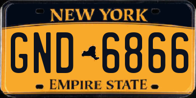 NY license plate GND6866