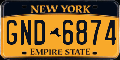 NY license plate GND6874