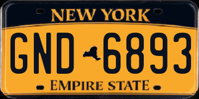 NY license plate GND6893