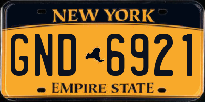 NY license plate GND6921