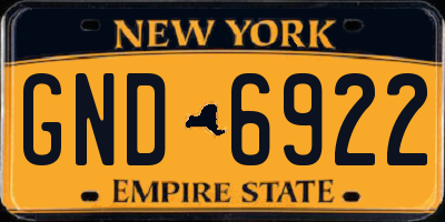 NY license plate GND6922