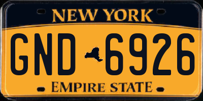 NY license plate GND6926