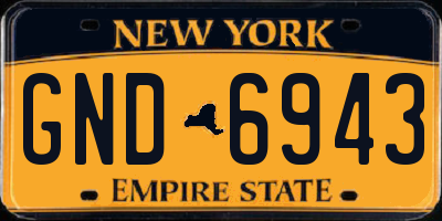NY license plate GND6943