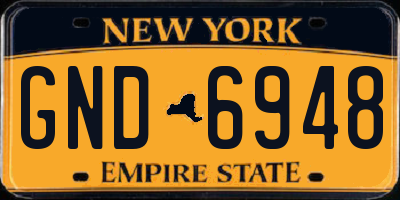 NY license plate GND6948