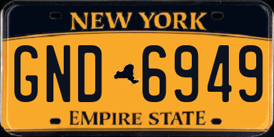 NY license plate GND6949