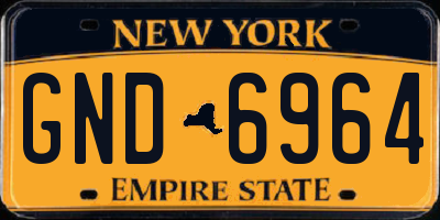 NY license plate GND6964