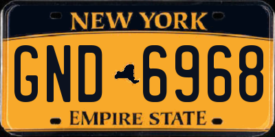 NY license plate GND6968