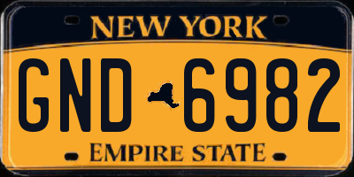 NY license plate GND6982
