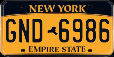 NY license plate GND6986