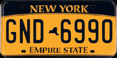 NY license plate GND6990