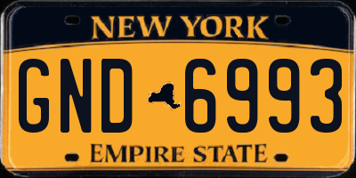 NY license plate GND6993