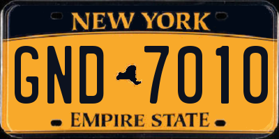 NY license plate GND7010