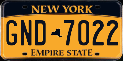 NY license plate GND7022