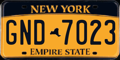 NY license plate GND7023