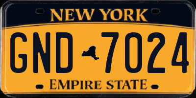 NY license plate GND7024