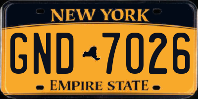 NY license plate GND7026