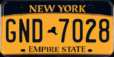 NY license plate GND7028