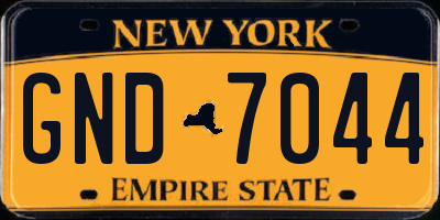NY license plate GND7044