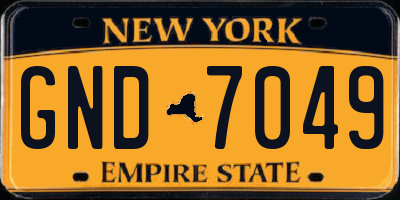 NY license plate GND7049