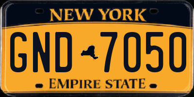 NY license plate GND7050