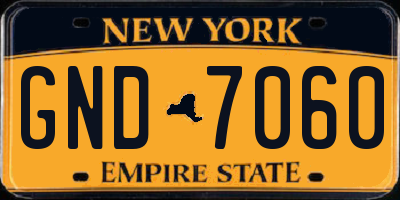 NY license plate GND7060