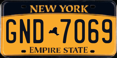 NY license plate GND7069