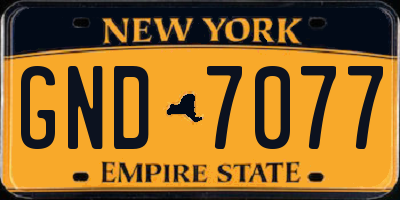 NY license plate GND7077