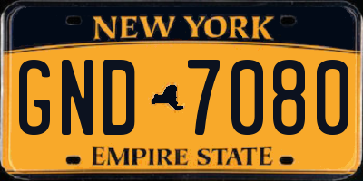 NY license plate GND7080