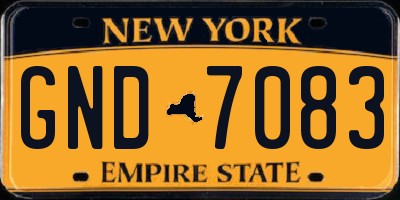 NY license plate GND7083